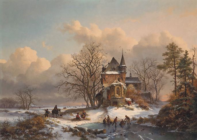 Fredrik Marinus Kruseman - A Dutch winter landscape | MasterArt